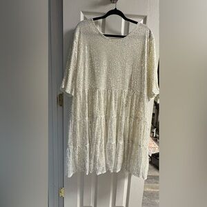 Women’s plus sequin babydoll tunic dress
